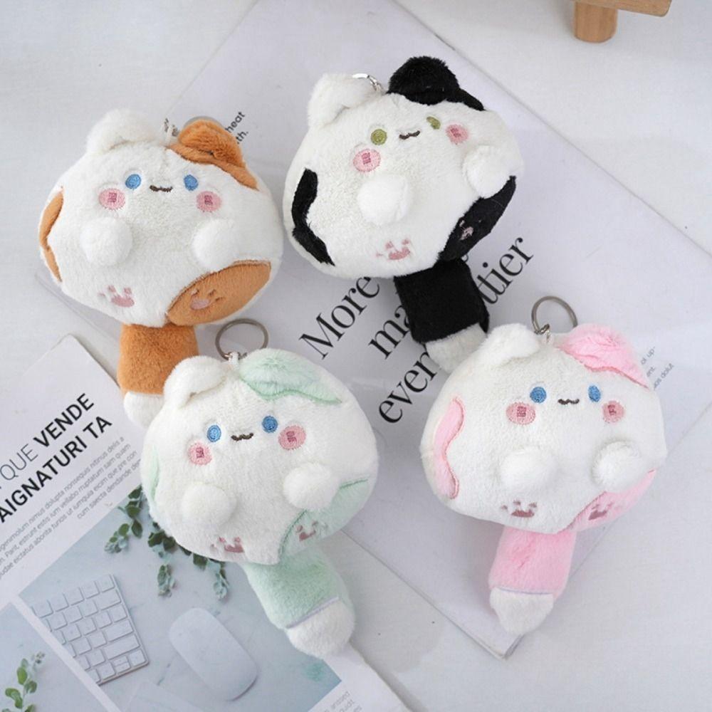 Squeak Long Tailed Cat Hanging Pendant Cute Bag Ornaments Stuffed Cat Key Chain for Girl's Bag