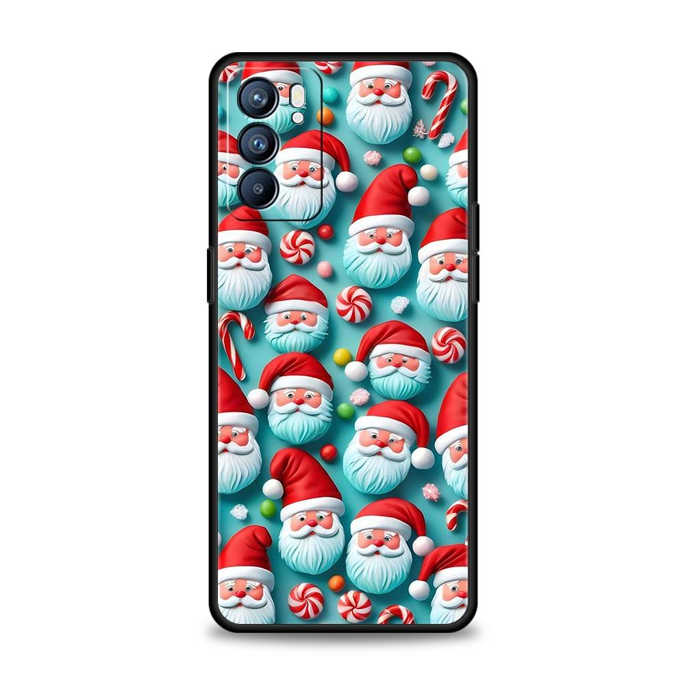 Чехол на телефон Новый год Рождество для Oppo Reno 13 12 11 10 7 F Find X5 X6 A98 A80 A79 A78 A57 A54 A31 A17 Pro 5G Мягкий ТПУ Чехол Сумка