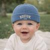 Letter Embroidered Baby Brimless Hat Adjustable Sun Protection Children Melon Beanie Breathable Cotton Denim Landlord Cap Summer