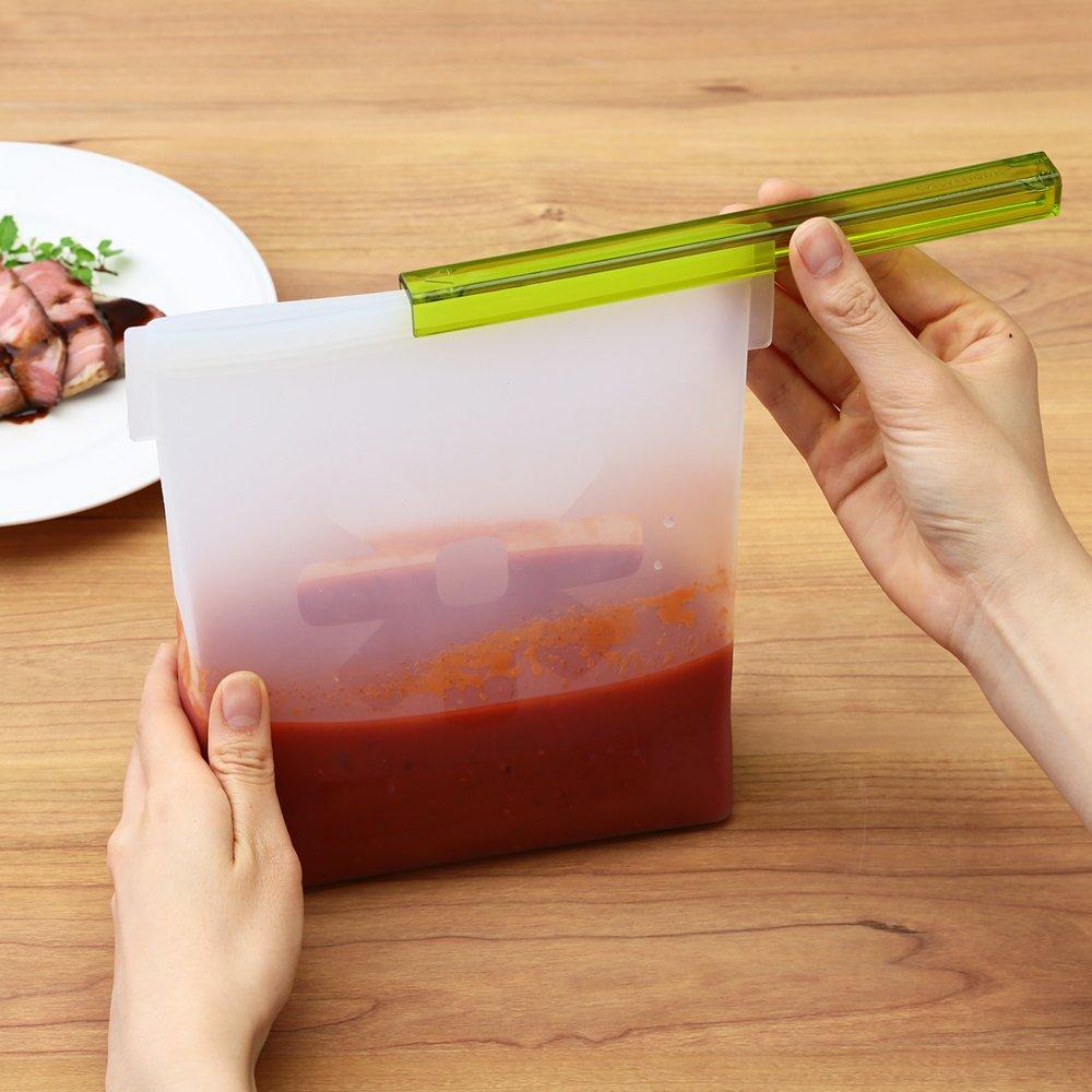 Fujisho Силиконовый пакет для приготовления пищи Easy Cooking с рецептами от кулинара 1500 мл В x Ш x Микроволновая печь и Посудомоечная машина Хранение продуктов Пакет Felio, Эксперт,