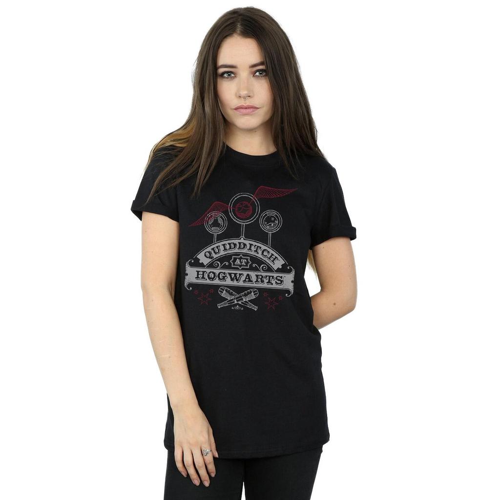 Harry Potter Womens/Ladies Quidditch At Hogwarts Cotton Boyfriend T-Shirt