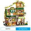City Series Street View Modular Tropical Style Corner Coffee Shop Beverage Store Retro MOC Architecture Building Blocks for Kids