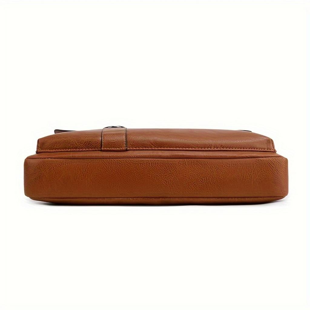 Мужской винтажный деловой портфель - коричневый рюкзак для ноутбука и планшета с регулируемым плечевым ремнем, несколькими отделениями и папкой на молнии