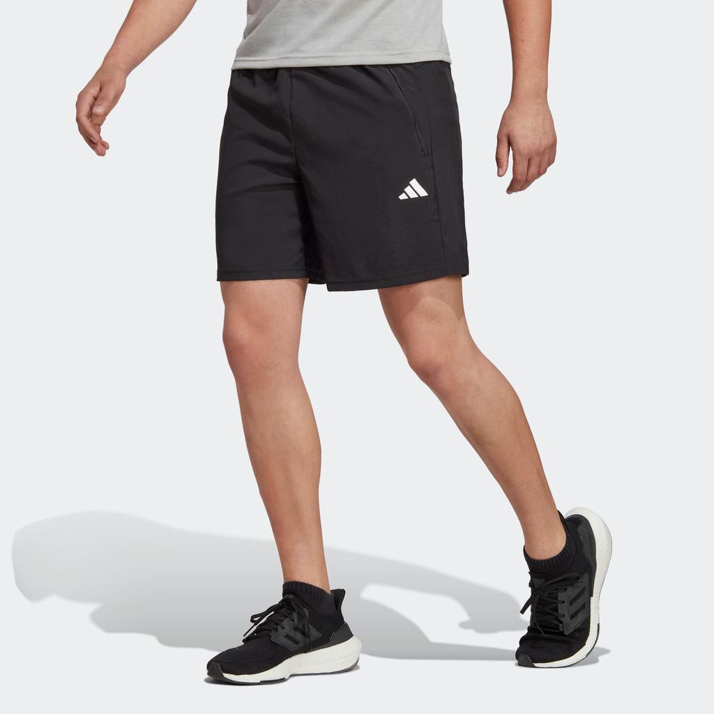 Adidas Logo Print Elastic Waist Athletic Shorts Men Bottoms Black IC6976