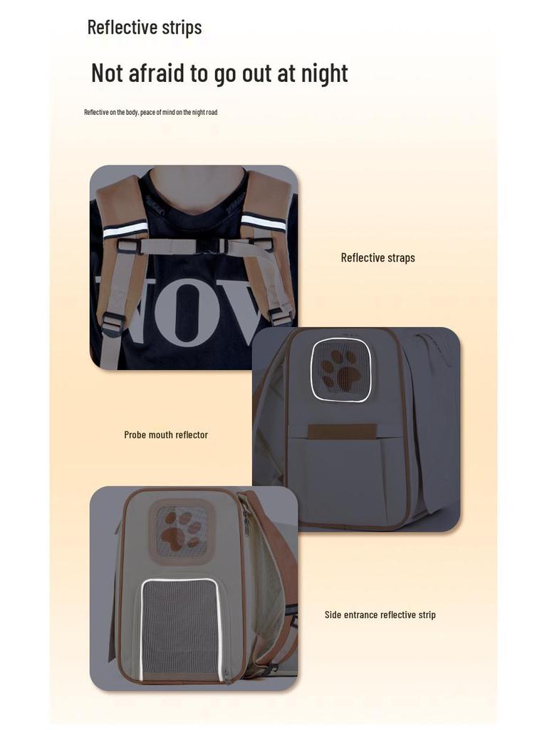 Expandable Large-Capacity Foldable Pet Backpack for Cats and Dogs