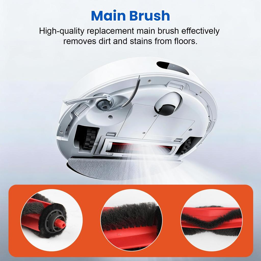 Stone sweeping robot Q7 series 15 piece replacement accessory set 1 roller brush 4 Rag 4 filter screen 4 side brush 1 small screwdriver 1 goose