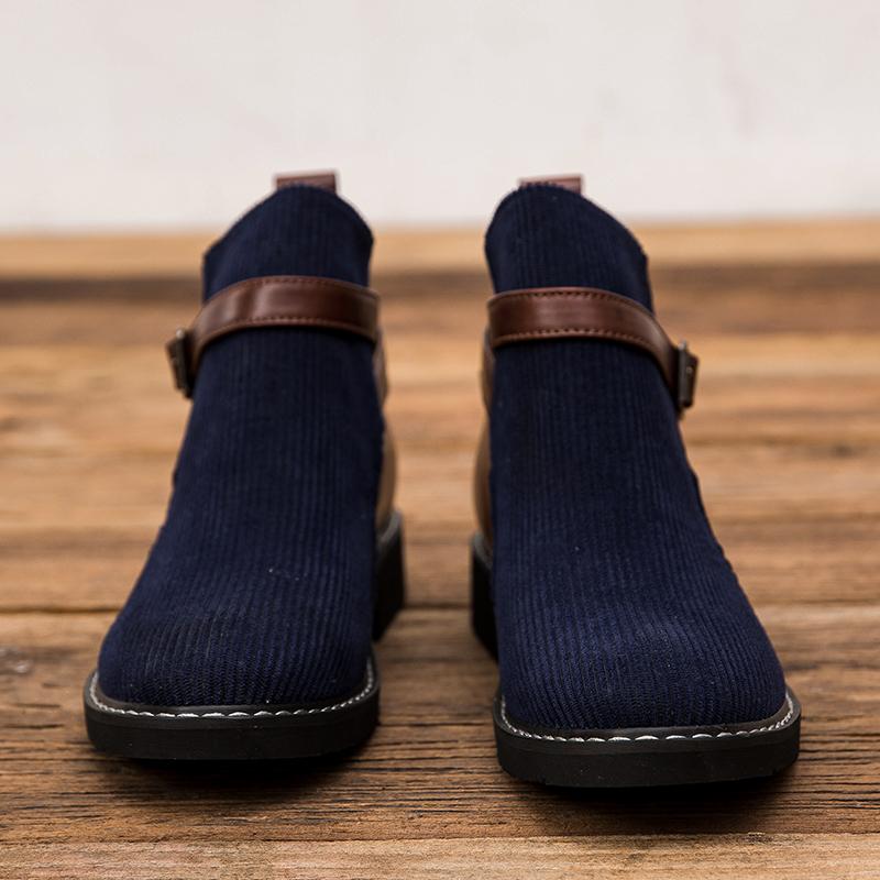 Casual Leather Mens Ankle Boots Autumn Winter Chelsea Boots Non Slip Soft Comfortable Business High Top Shoes Outdoor Male Botas