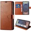 Protective Case - BOOLING - for Samsung Galaxy S25 Ultra - Brown Synthetic Leather - Shockproof - Built-in Stand
