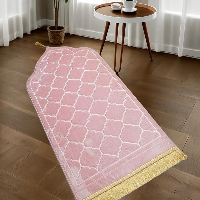 Cross-border Thick Raschel Prayer Mat with Irregular Embossed Design
