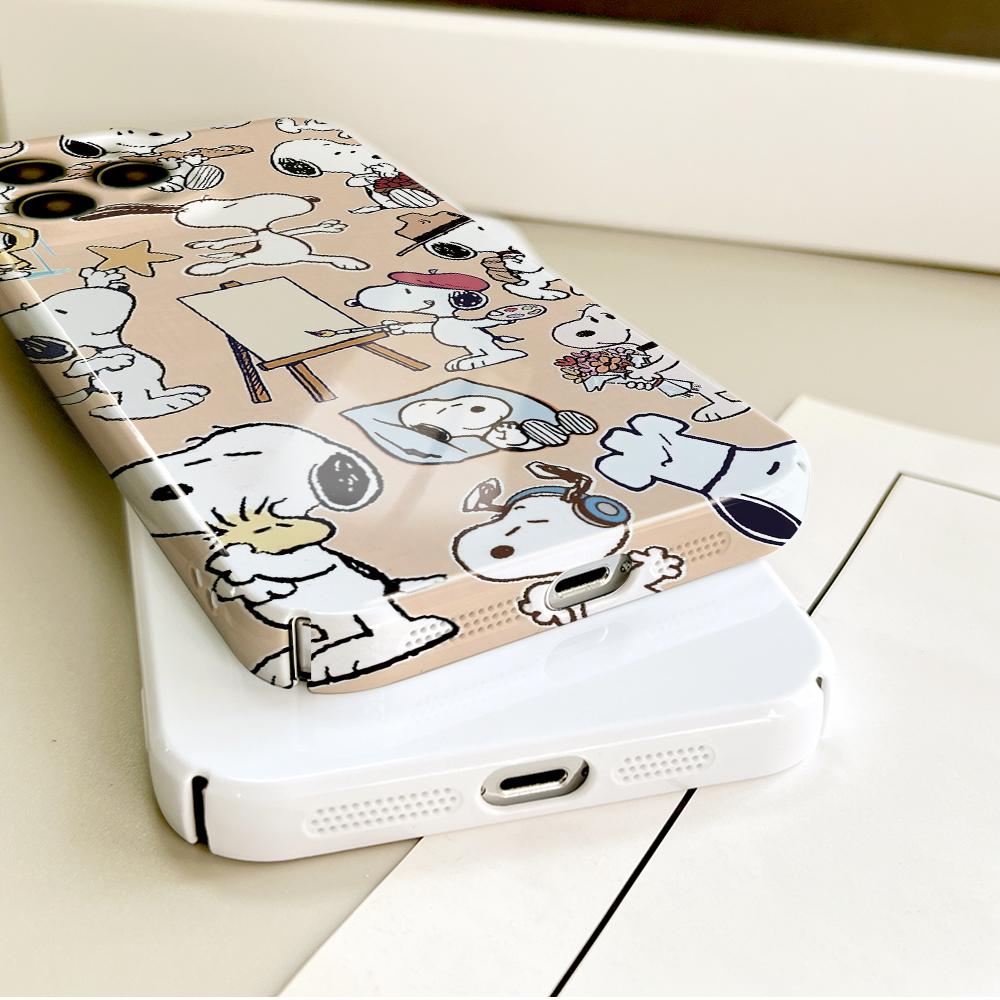 MINISO Милый чехол для телефона S-Snoopy Dog для iPhone 16 15 14 13 12 11 Plus Pro Max Mini Всесторонний прочный персонализированный чехол