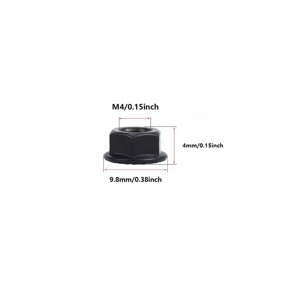 5/10/25/50/100pcs Hex Flange Nuts M3 M4 M5 M6 M8 M10 Black and White Zinc Plated Carbon Steel Metric Hex Nuts