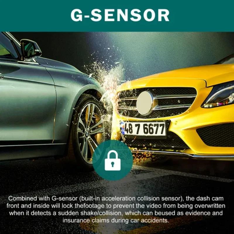 Видеорегистратор с двумя объективами для автомобилей, черный ящик, HD 1080P, автомобильный видеорегистратор с Wi-Fi, ночным видением, G-сенсор, циклическая запись, автомобильный видеорегистратор