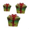 3x рождественские подарочные коробки с подсветкой, украшения для коробок с красными бантами, подарки для
