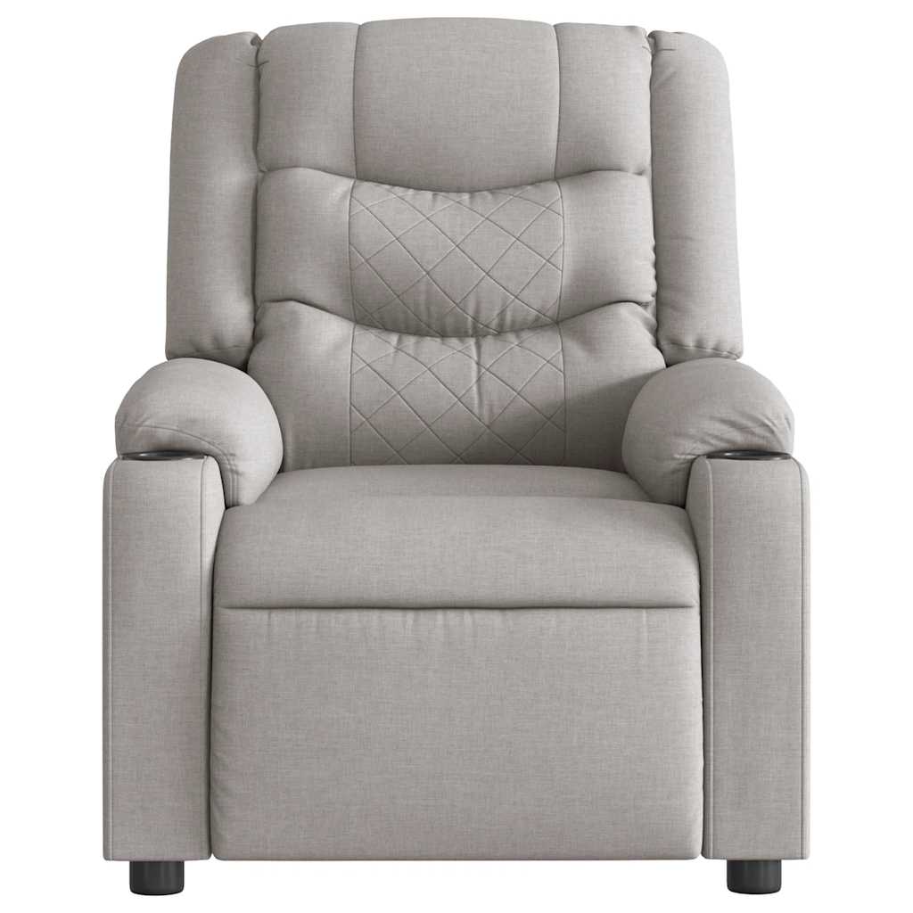 Electric Massage Recliner Cloud Grey Fabric
