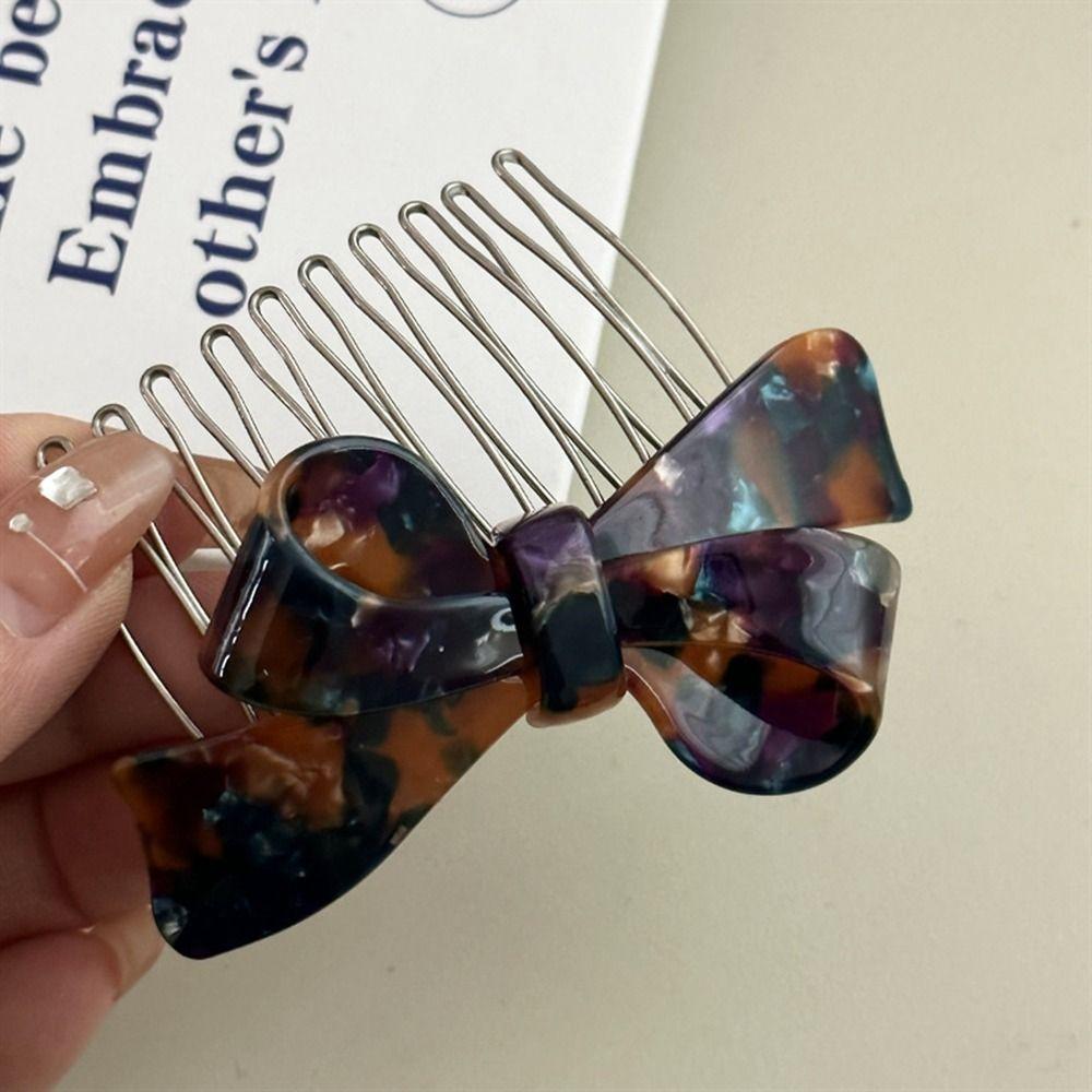 Barrettes Bowknot Hairpin Women Hair Comb Korean Barrettes Acetic Acid Hair Clips Girl Bangs Clip