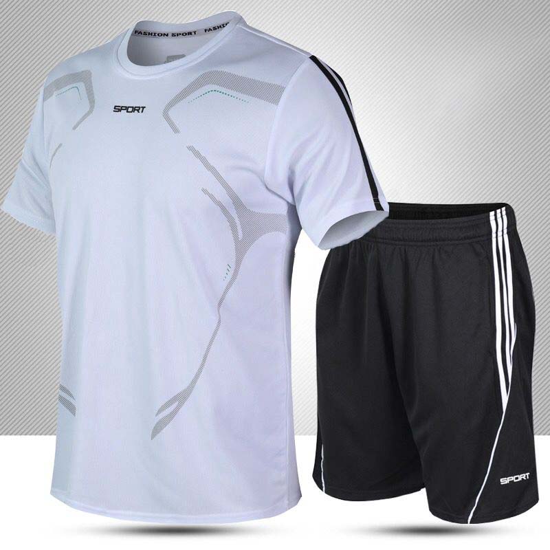 Running Fitness Breathable Quick-drying Clothes Sports Suit Men's Summer New Shorts Short-sleeved T-shirt Casual Two-piece