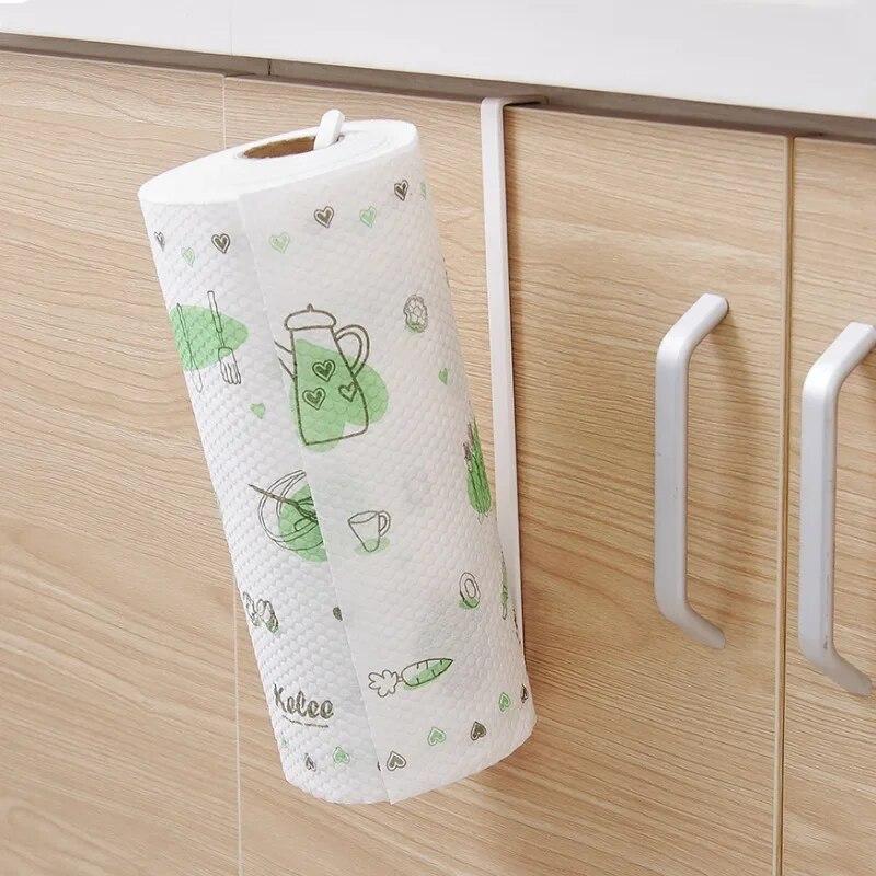 Wall Mounted Paper Roll Holde Bathroom Closet Cabinet Storage Rack Home Tissue Towel Rack Wall Hanging Shelf Kitchen Organizer