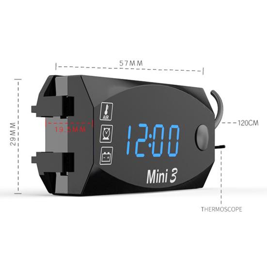 3 в 1 электронные часы, универсальные мотоциклетные вольтметр, термометр, дисплей для часов