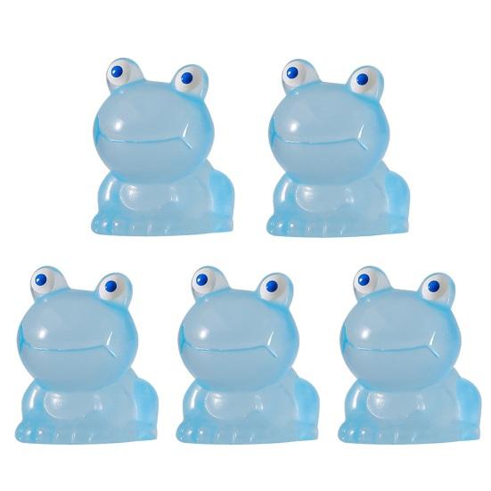 5Pcs Frog Ornaments Vivid Image  Resin Miniature Landscape Ornament Colorful Glow-in-the-Dark Frog Home Supplies