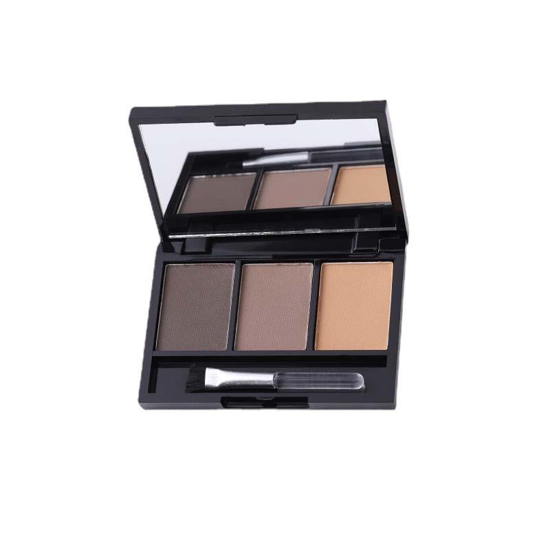 Профессиональный набор пудры для бровей, 3 цвета, долговечная пудра для бровей, палитра теней с мягкой кистью, усилитель для бровей