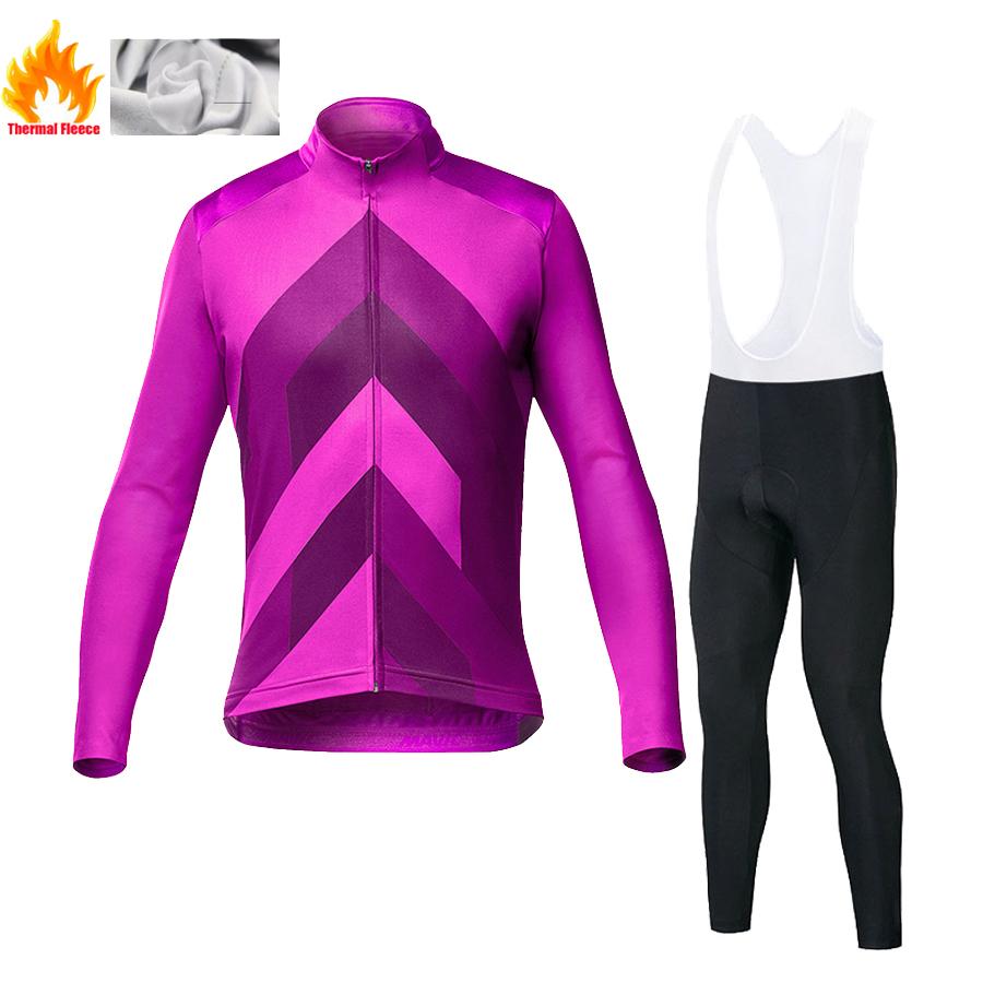 2025 Pro Warm Winter Thermal Fleece Велосипедные майки Комплекты Мужские для езды на открытом воздухе MTB Ropa Ciclismo Bib Pants Set Велосипедная одежда