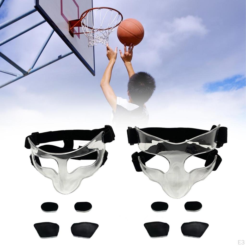 Basketball Mask Face Shield Adjustable Strap Parts Lightweight Protective Facial Cover Nose