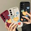 Простой матовый мягкий чехол с принтом сердец любви для Samsung S25 S24 FE S23 Ultra A56 A36 A16 A55 A15 A35 A54 A14, защита линз, противоударный чехол для телефона из ТПУ