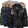 Уличная мужская зимняя теплая повседневная куртка-бомбер с меховым воротником, военная тактическая стеганая куртка, теплое шерстяное пальто, 3 цвета