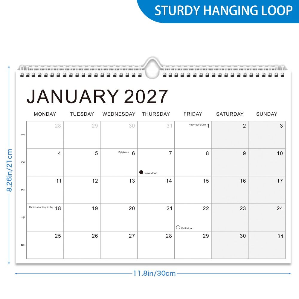 July.2026 - Dec. 2027 English Calendar Thick Paper Monthly Planner Calendar Wall Calendar Home