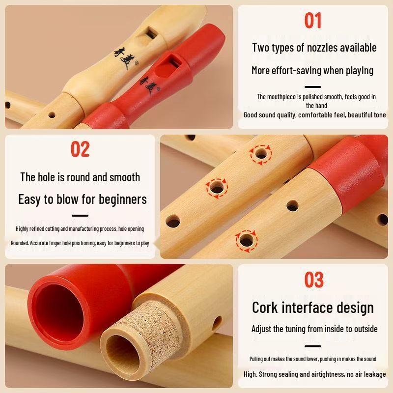 Chime Soprano Recorder: Half-Wood, Six/Eight-Hole, German/English Fingering, for Adults & Children.