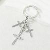 Exquisite Rhinestones Embellished Metal Crucifix Key Holder for Keys Backpacks and Decorative Accessory Keyring Charm
