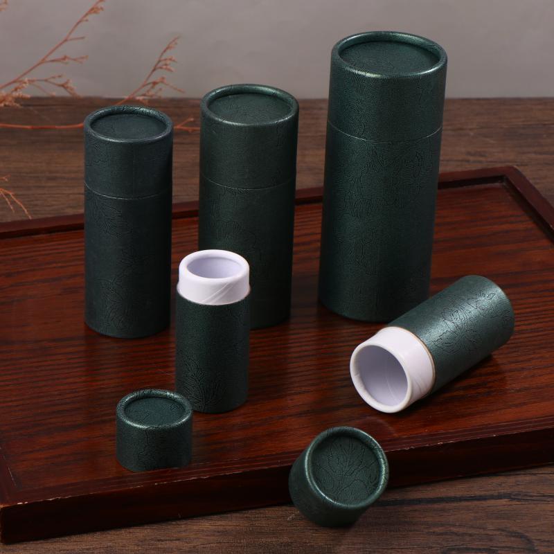 Круглая картонная подарочная коробка Упаковка для флаконов косметических эфирных масел Упаковка для помады Упаковка для духов Коробки из крафт-бумаги