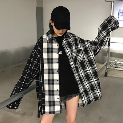Кардиган, клетчатая рубашка, женская, с длинными рукавами, свободная куртка, рубашка
