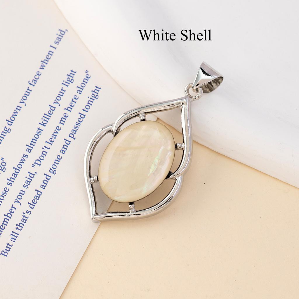 1Pc Reiki Healing Crystal Pendant, European and American Geometric Style Natural Stone Gems Charms for DIY Women Necklace Accessories, Jewelry Making