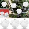 3Pcs White Christmas Ball Christmas Tree Hanging Pendant Flower Foam Snow Balll Xmas Decoration for Home New Year