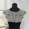 Apricot Mesh Bow Beaded Lace Collar, Collar Flower Women'S Clothing Children'S Clothing Tops And Other Diy Accessories