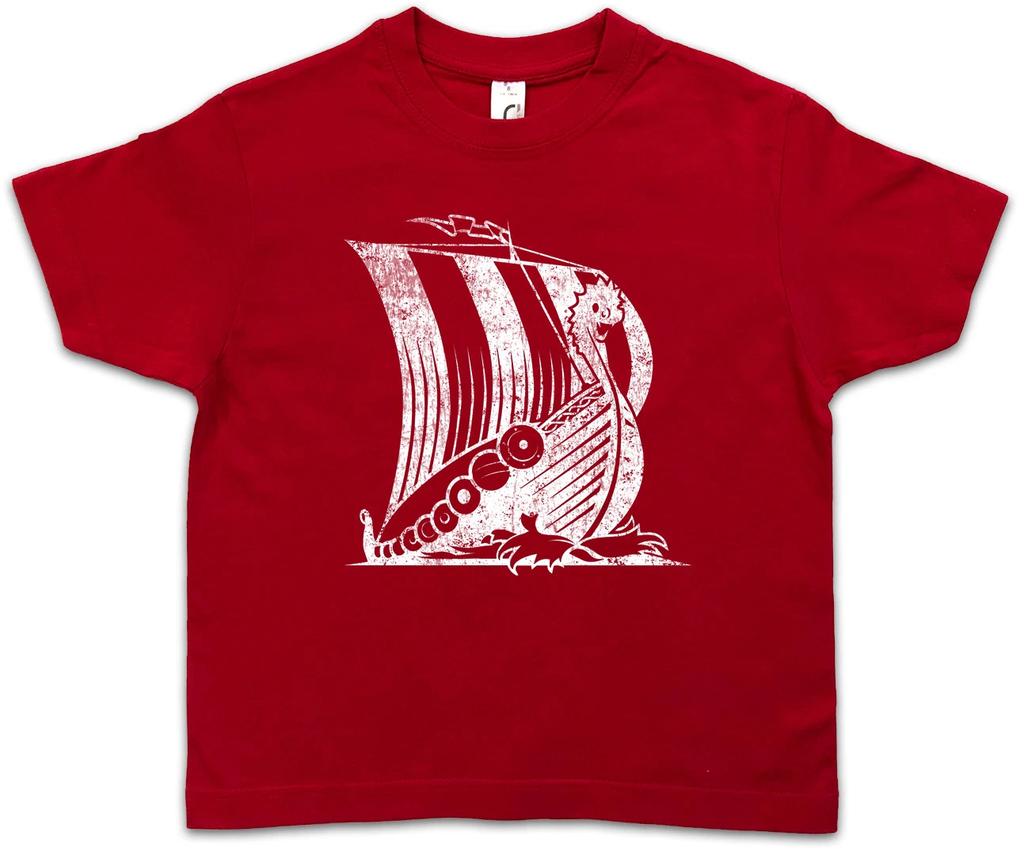 VIKING SHIP V Kids Boys kids boys T-Shirt Runes Vikings Norse Dragon Boat Odin Thor Loki