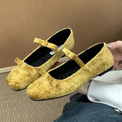 Мода Мода Замшевые Женские Лоферы, Украшенные Узлом-Бабочкой, Легкие Удобные Туфли Мэри Джейн для Женщин, Элегантные Балетки на Осень