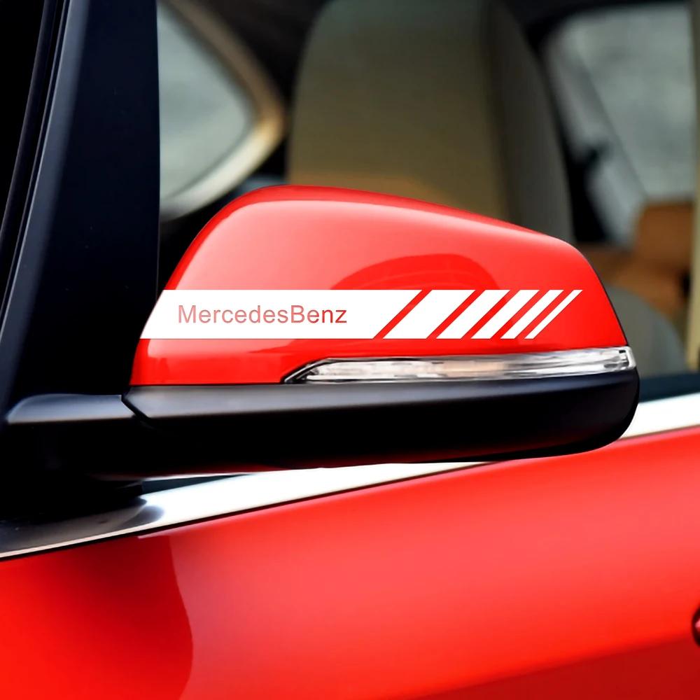 2PCS car rearview mirror decorative sticker is suitable for Mercedes-Benz AMG badge CLKLA A180 W108 W201 W212 W213 W22.