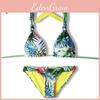 Exquisite Tropical Bikini Set With Green Leaf Print For Stylish Summer Swimwear