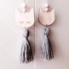 Nordic Style  Cat Shape Wooden Beads Tassel Pendant Kids Room Decor Wall Hanging Ornaments