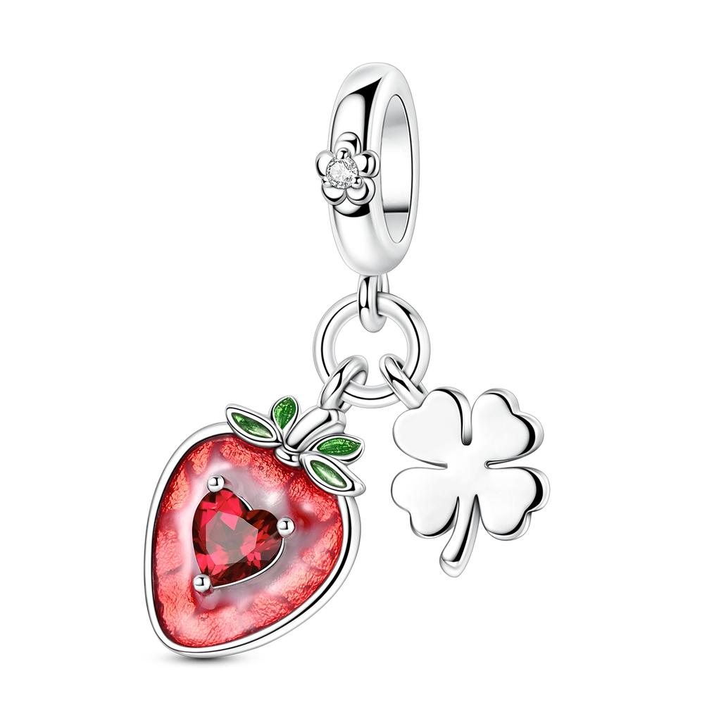 Fruit Charm Bead 925 Silver Strawberry Cherry Avocado Fit Original Bracelet Diy Fashion Jewelry