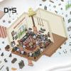 4 шт. наклейки для декоративных сцен своими руками, набор 3D-наклеек для миниатюрных домов, многоразовые, простые в использовании наклейки для декоративных сцен для проектов своими руками в книжном магазине
