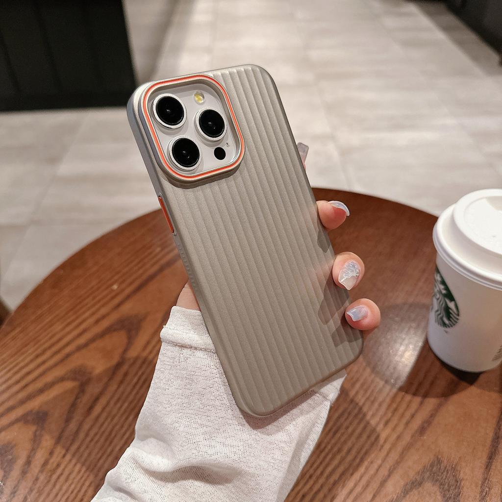Подходит для IPhone15ProMAX, Чехол для телефона из гофрированной металлической краски, Apple 14 Нескользящий край 13