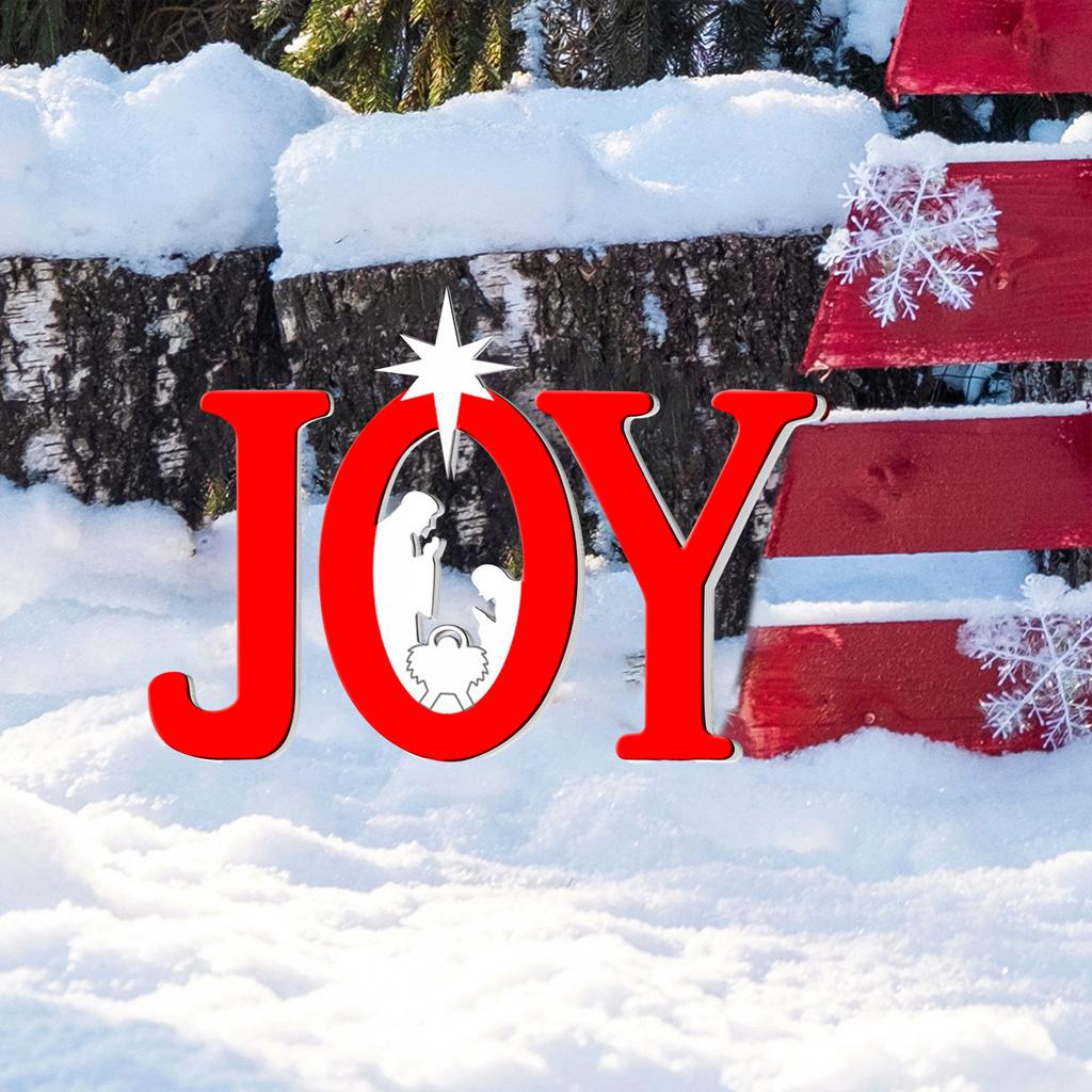 Christmas Outdoor Christmas Decorations, Set Of 3, Acrylic, Suitable For Yard(14.4/12 Inches, Red/)