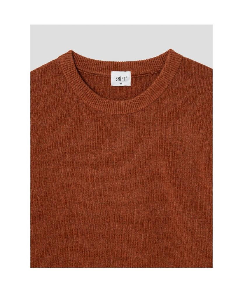 SHIFT.G Wool Texture Crewneck Sweater Orange