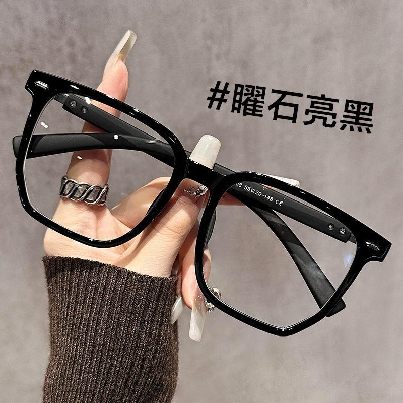 Ретро черная оправа для очков, оправа для женщин, может быть оснащена очками для близорукости с защитой от синего света, большие тонкие простые очки