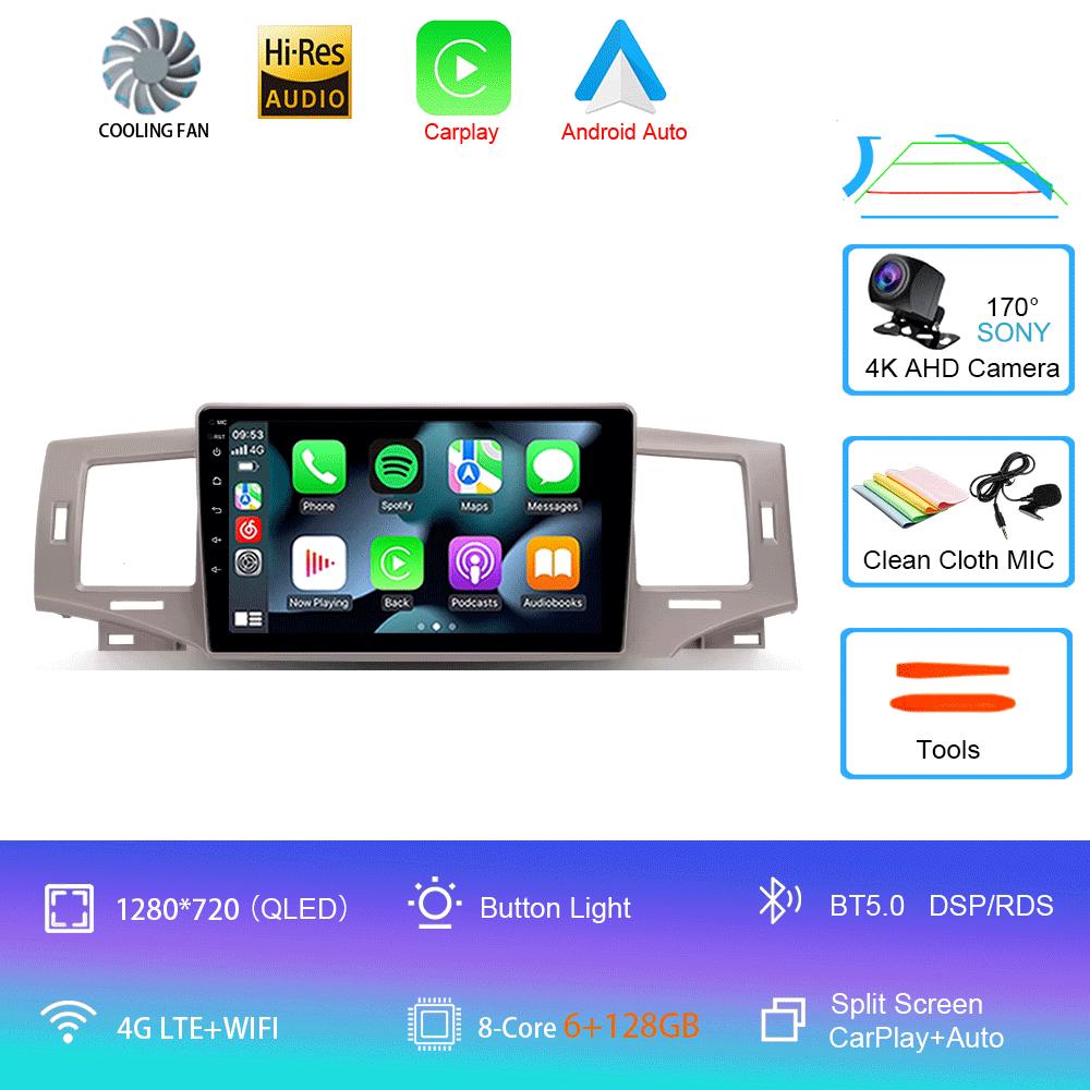 Автомобильный радиоприемник Android 14 Carplay Auto Multimedia Player для Toyota Corolla 9 E120 2004-2006 WIFI+4G Автомагнитола Стерео 2din Головное устройство