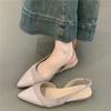 2025Summer Pointed Toe Women's Flats Sandals Fashion Shallow Slip On Singbacks Mules Party Dress Shoes for Ladies