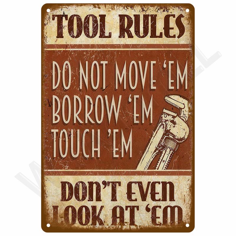 Винтажная металлическая пластина Жестяная табличка Тарелки Бар Ретро Металлическая вывеска Настенное искусство Мурал Эстетичные предметы декора для комнаты дома Постер Украшение для гаража